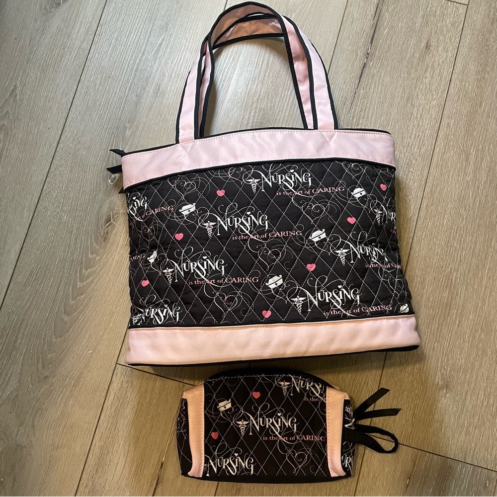 The Bradford Exchange Nursing Is The Art‎ of Caring Quilted Tote Bag & Pouch Set